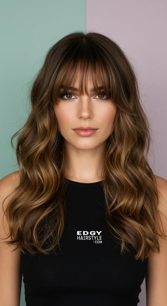 15. Curtain Bangs with Layered Waves | Top Volume-Boosting Haircuts For Thin Hair