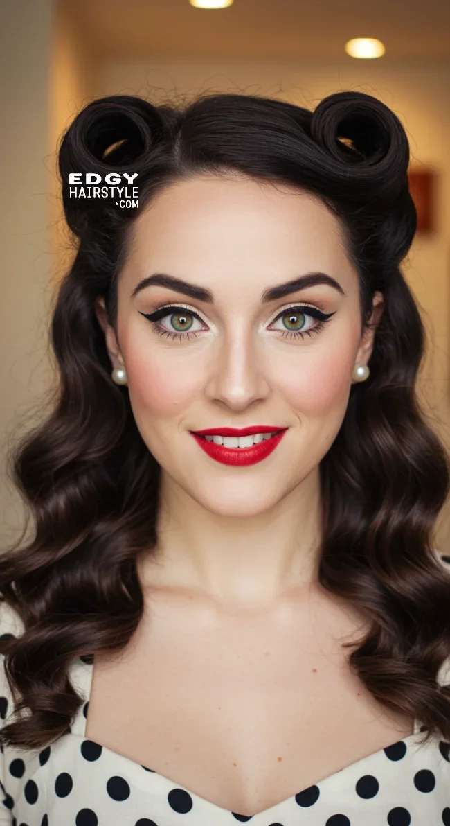 6. Vintage Victory Rolls | Chic And Timeless Updo Hairstyles: Elevate Your Look With These Stunning Updos