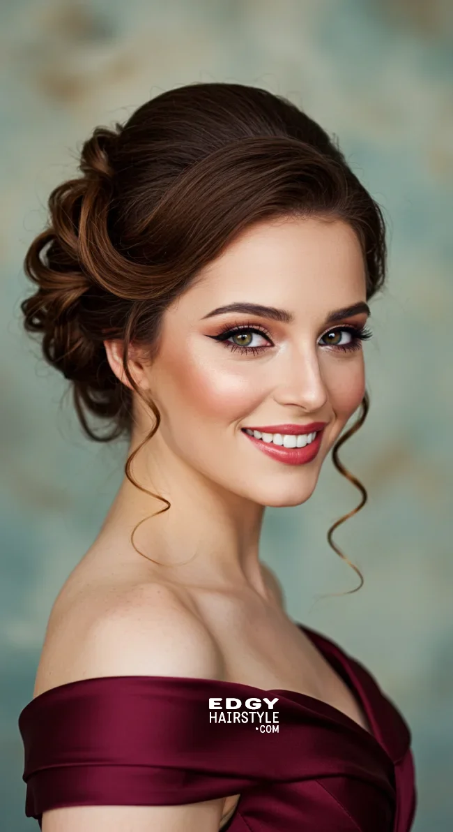 12. Side-Swept Updo | Chic And Timeless Updo Hairstyles: Elevate Your Look With These Stunning Updos