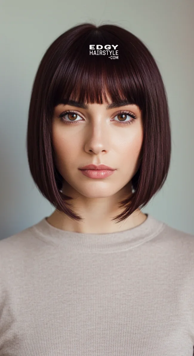 7. Chin-Length Blunt Cut with Bangs | 10 Game-Changing Haircuts For Very Thin Hair