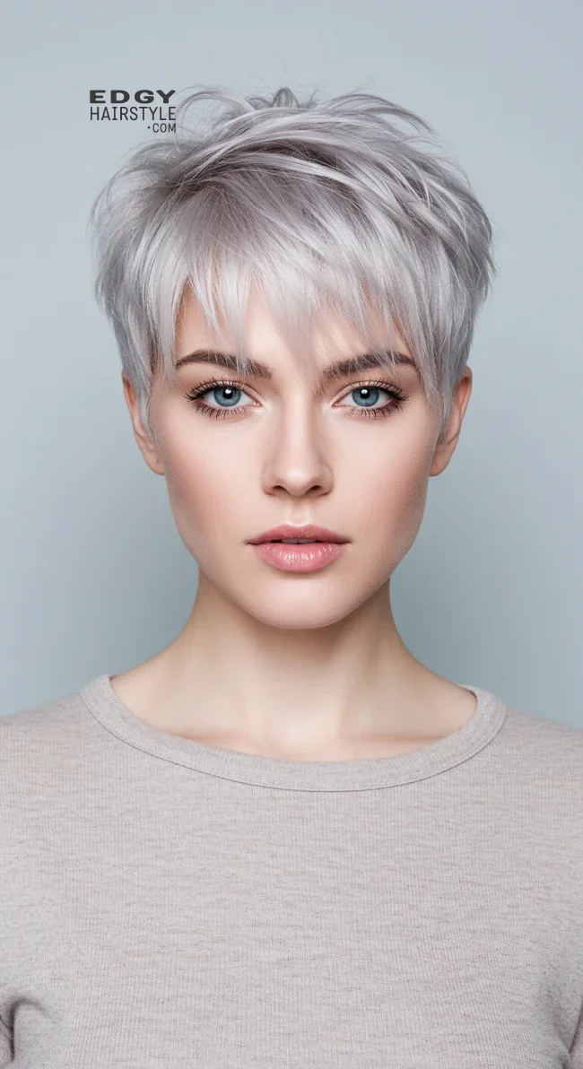 4. Pixie Cut with Soft Fringed Bangs | 10 Jaw-Dropping Ideas Of Haircuts For Oval Faces With Bangs