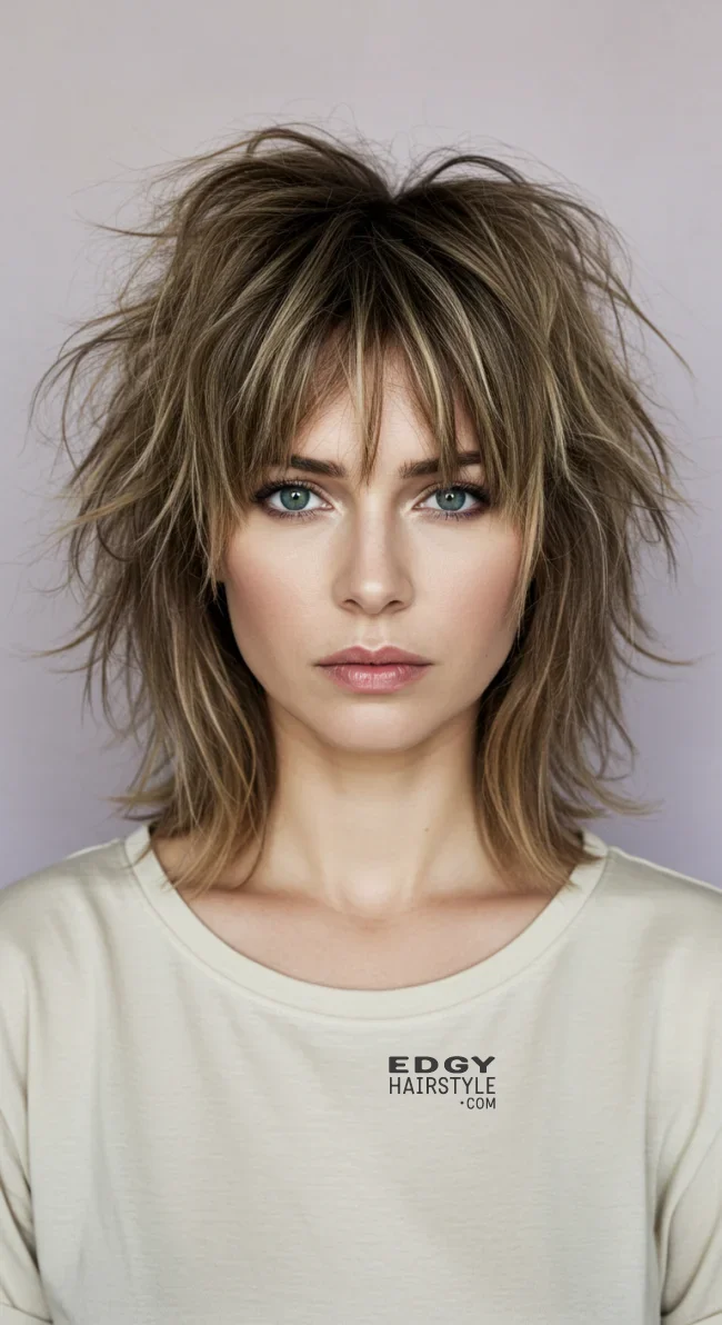 8. Shaggy Hairstyle with Textured Bangs | 10 Jaw-Dropping Ideas Of Haircuts For Oval Faces With Bangs