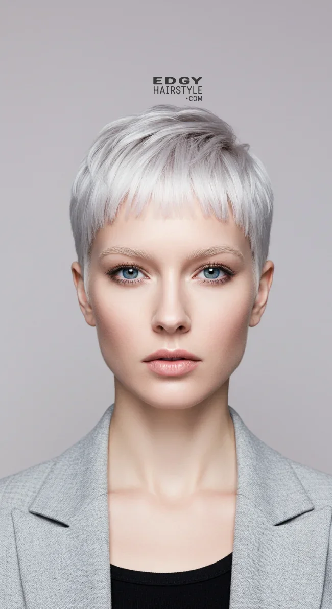 7. Micro Bangs with a Pixie Cut | Astonishing Photos That Inspire You For Getting Bangs Over 40