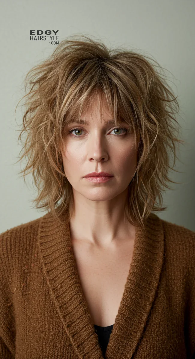 5. Choppy Bangs with a Shaggy Cut | Astonishing Photos That Inspire You For Getting Bangs Over 40