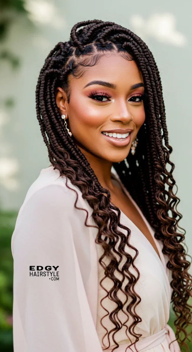 6. Box Braids with Curled Ends | Box Braids Hairstyle: A Timeless Elegance In Modern Fashion