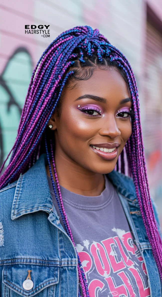 8. Colorful Box Braids | Box Braids Hairstyle: A Timeless Elegance In Modern Fashion