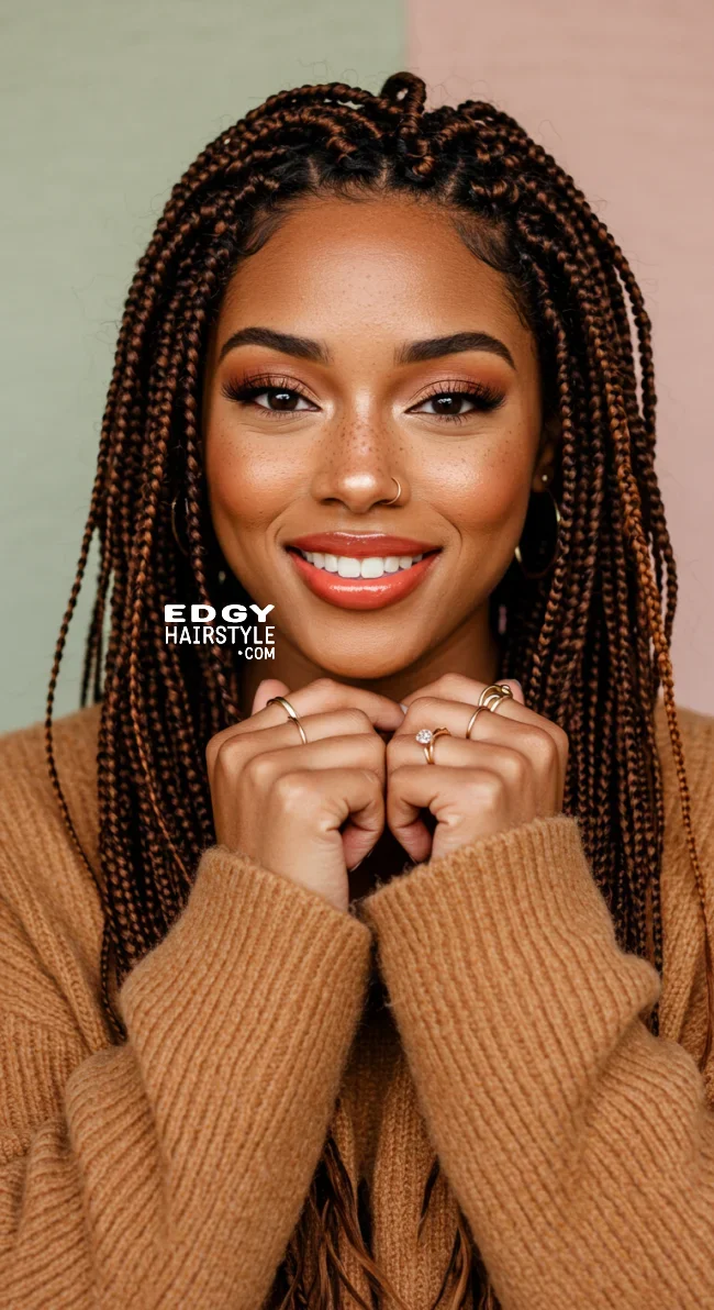 12. Box Braids with Highlights | Box Braids Hairstyle: A Timeless Elegance In Modern Fashion