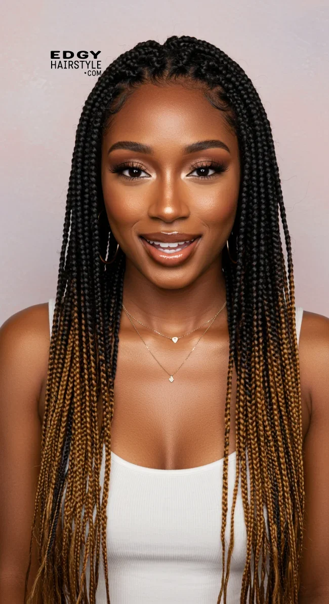 4. Ombre Box Braids | Box Braids Hairstyle: A Timeless Elegance In Modern Fashion