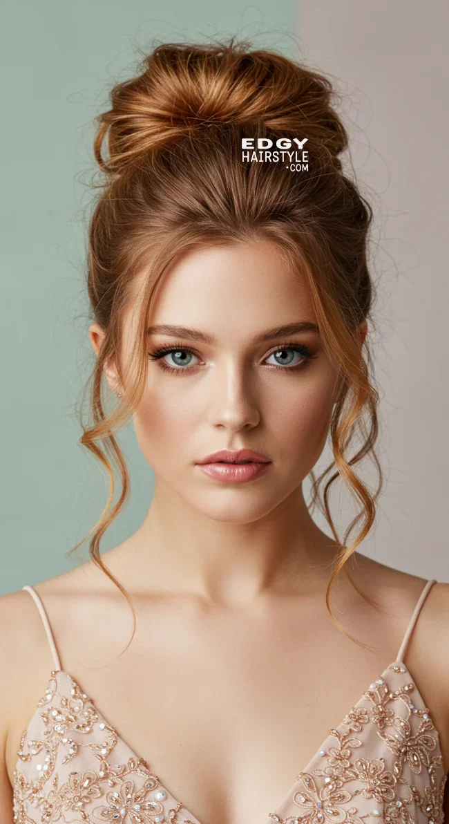 7. Messy Bun with Face-Framing Strands | Fantastic Prom And Wedding Ball Hairstyles