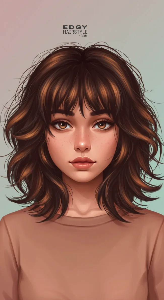 10. Shoulder-Length Shag with Wispy Bangs | Best Teen Hairstyles: Trendy Looks For Teenagers