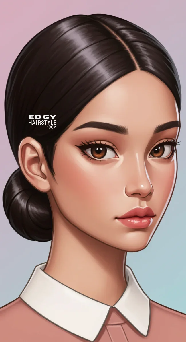 7. Sleek Low Bun with Middle Part | Best Teen Hairstyles: Trendy Looks For Teenagers