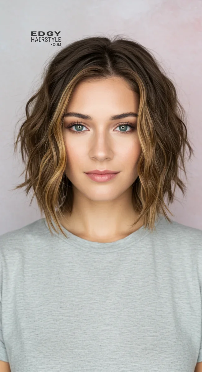12. Wavy Bob with Subtle Highlights | Gorgeous Hairstyles That Make Thin Hair Look Thicker And Voluminous