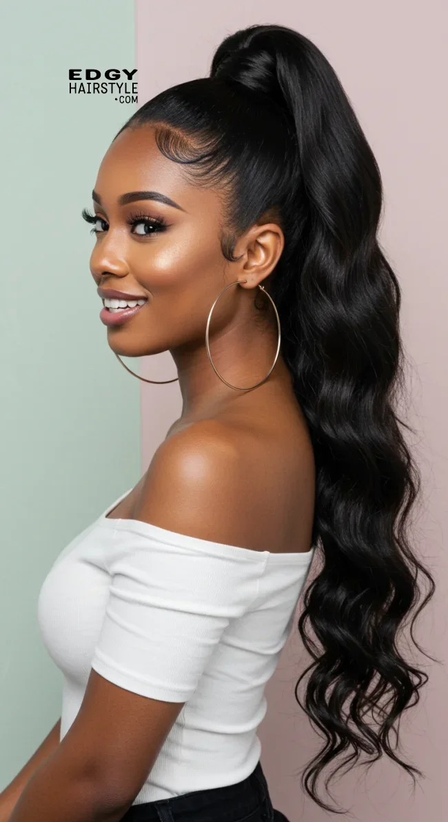 5. Half-Up, Half-Down Ponytail | Cute Ponytail Hairstyles For Black Girls: Embrace Your Natural Beauty