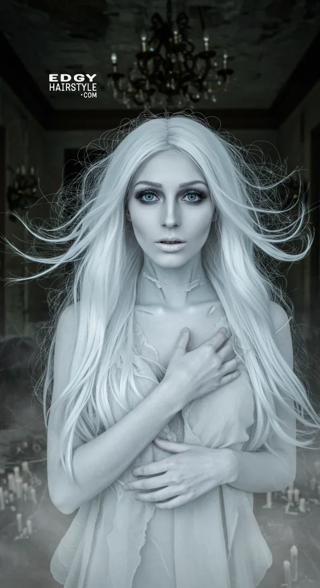 9. Ghostly White Hair | Easy Halloween Hairstyles Tutorials To Complete Your Costume