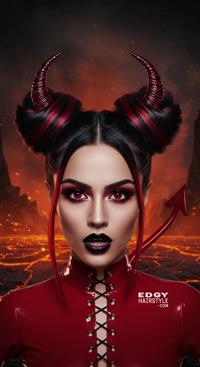 7. Devil Horns Updo | Easy Halloween Hairstyles Tutorials To Complete Your Costume