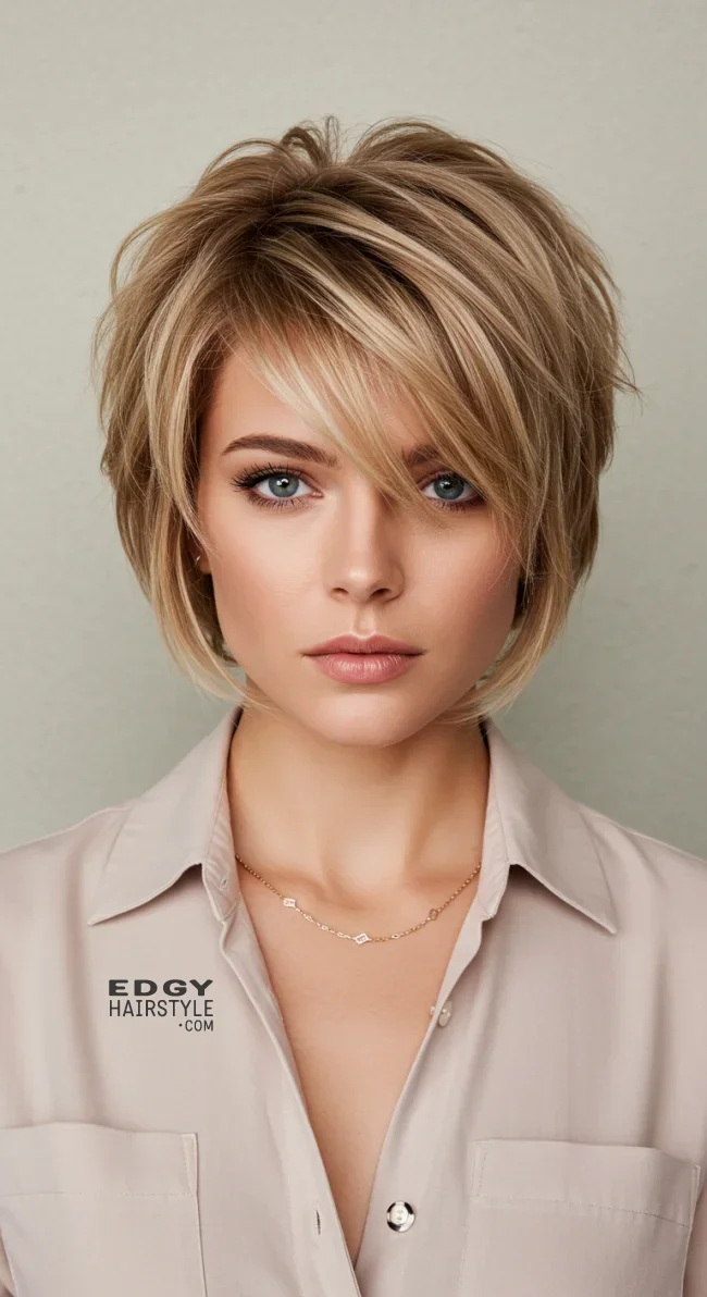 3. Layered Crop Cut | 10 Ritzy Female Looks With Short Haircuts For Oval Faces