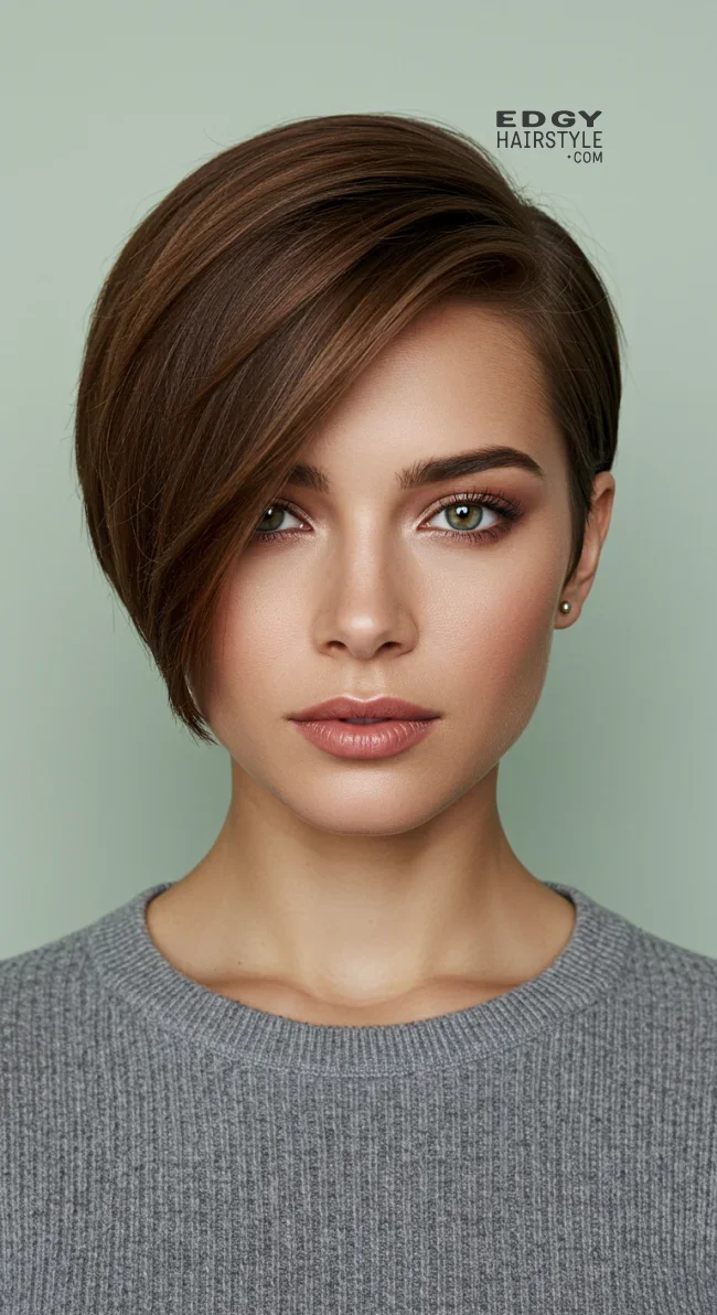 8. Side-Parted Short Cut | 10 Ritzy Female Looks With Short Haircuts For Oval Faces