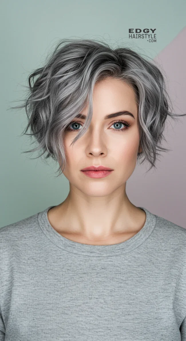 12. Chic Tousled Gray Crop | Embrace The Elegance Of Short Gray Hairstyles - Chic And Timeless