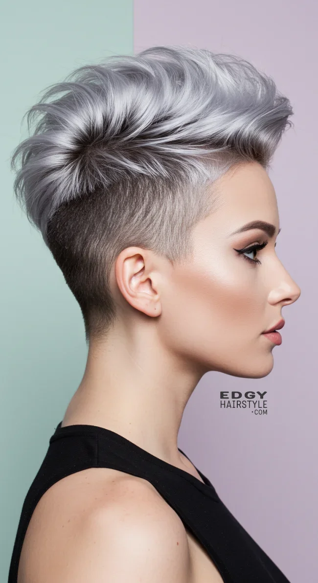 6. Silver Undercut Pixie | Embrace The Elegance Of Short Gray Hairstyles - Chic And Timeless