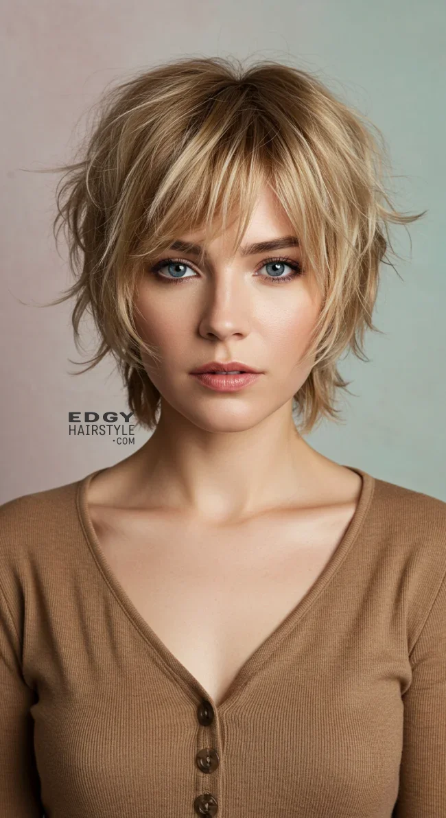 5. Shaggy Short Hair with Curtain Bangs | 15 Hottest Short Haircuts For Women In 2025