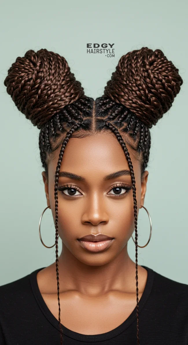 6. Twisted Space Buns | Quick And Easy Space Buns Hairstyle Tutorial With Examples