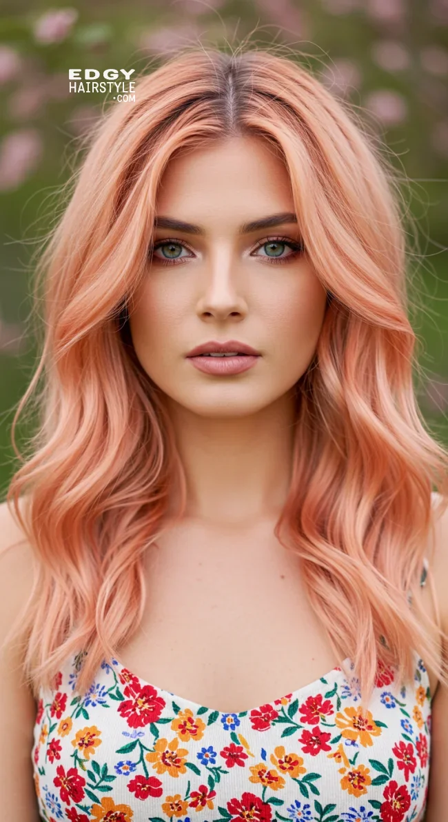 8. Peachy Rose Gold Balayage | 15 Spring Balayage Looks To Inspire Your Seasonal Refresh