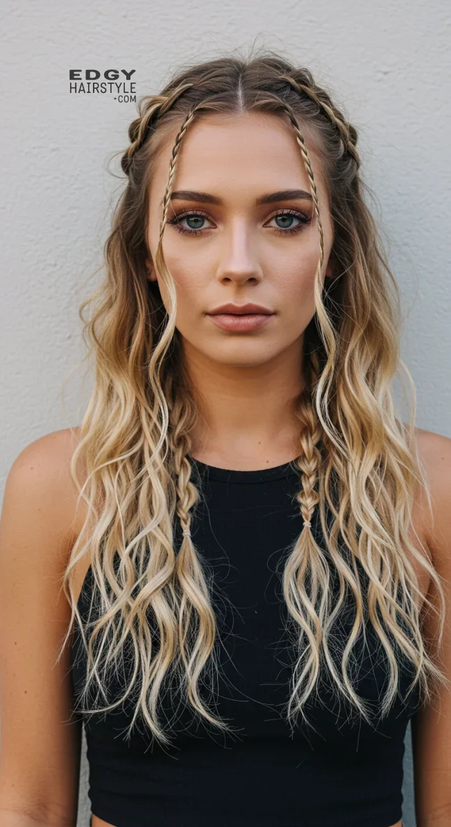 2. Messy Baby Braids with Beach Waves | Baby Braids Will Be Everywhere In 2025