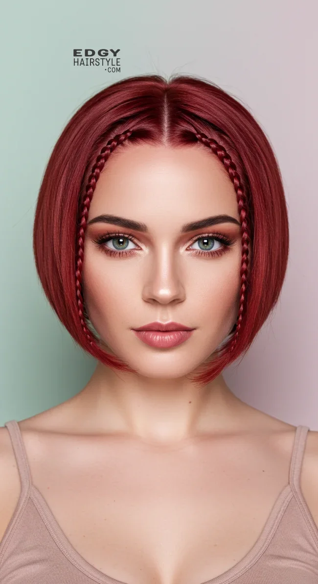 12. Baby Braids on Short Bob Hair | Baby Braids Will Be Everywhere In 2025