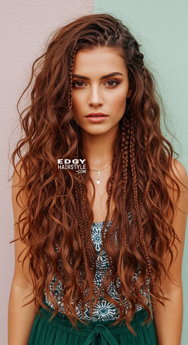 5. Boho Baby Braids with Loose Curls | Baby Braids Will Be Everywhere In 2025