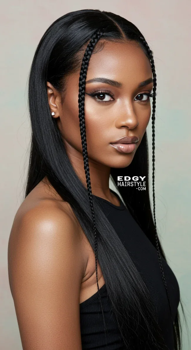 3. Slicked-Back Baby Braids | Baby Braids Will Be Everywhere In 2025