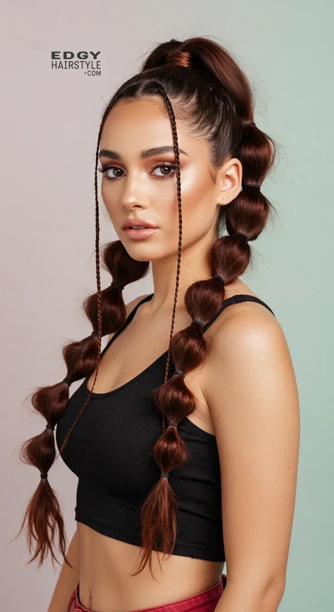 8. Bubble Ponytail with Baby Braids | Baby Braids Will Be Everywhere In 2025