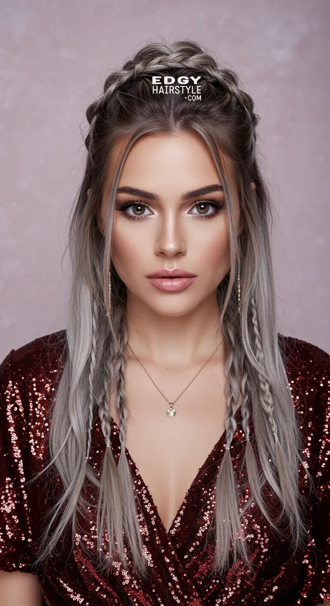 9. Baby Braids with a Half-Up Hairstyle | Baby Braids Will Be Everywhere In 2025