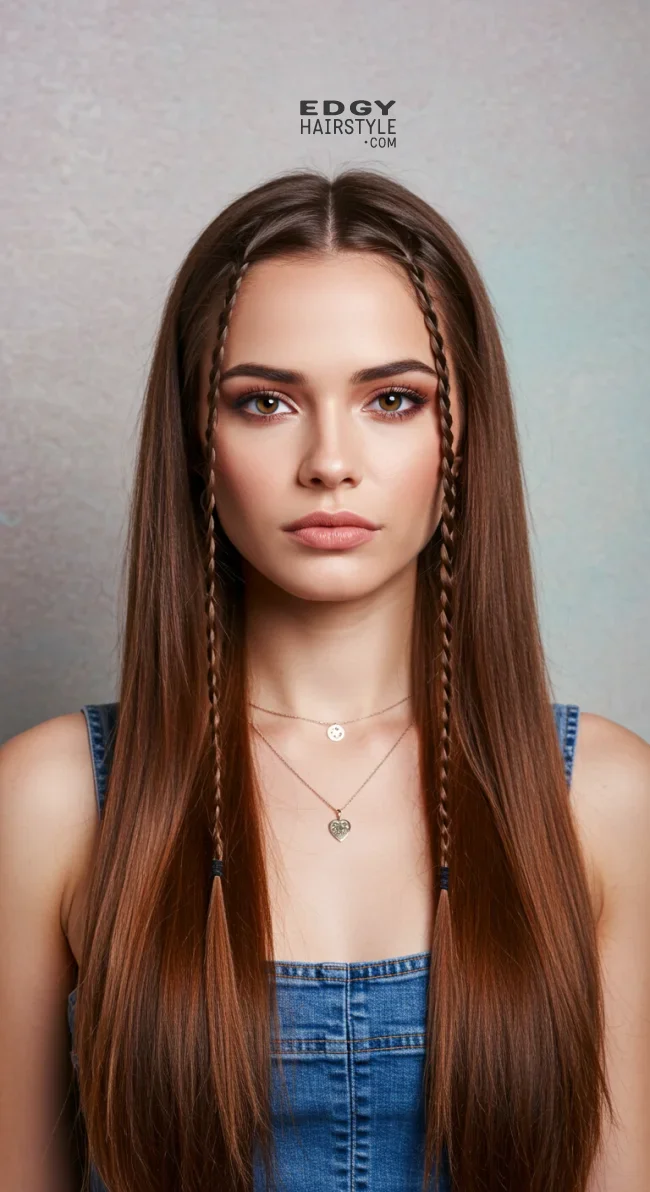 1. Center-Part Baby Braids | Baby Braids Will Be Everywhere In 2025