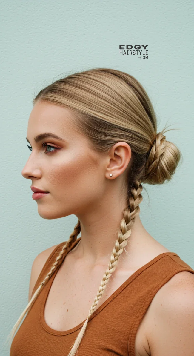 7. Baby Braids with a Low Bun | Baby Braids Will Be Everywhere In 2025