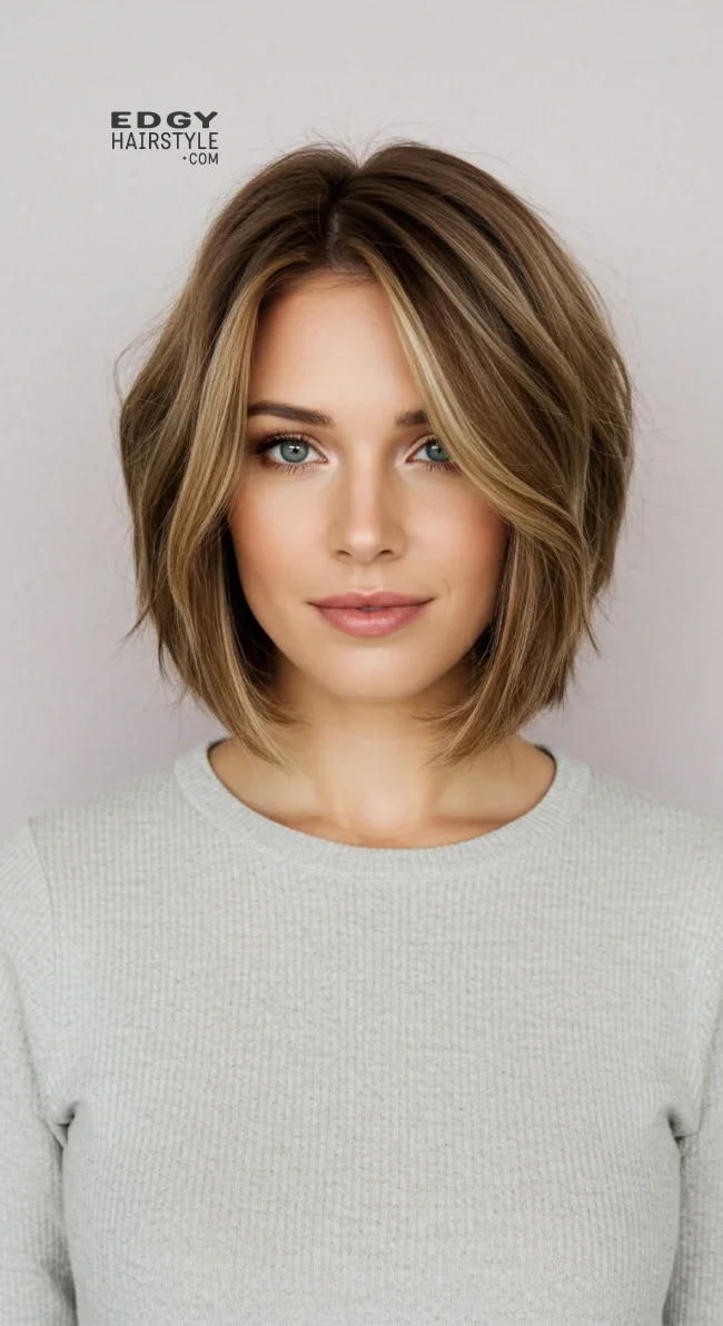2. Textured Bob with Layers | Chic Short Bob Haircuts For Fine Hair - Boost Your Style