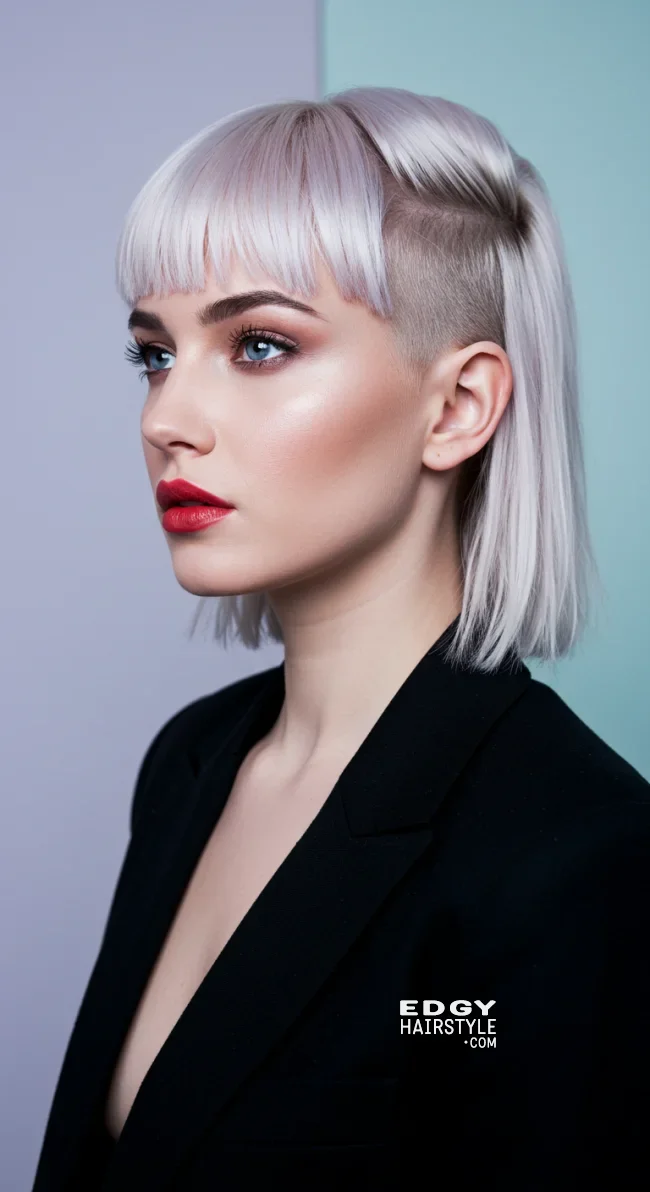 10. Edgy Blunt Bangs with Undercut | Chic Blunt Bangs: Stylish Trends And Timeless Elegance