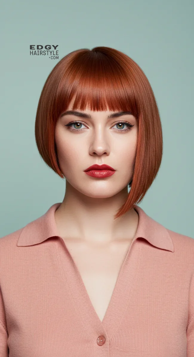 3. Asymmetrical Blunt Bangs | Chic Blunt Bangs: Stylish Trends And Timeless Elegance