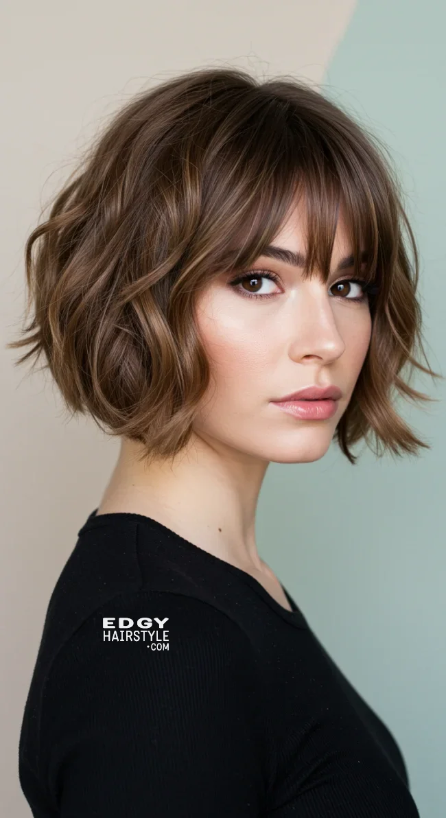 4. Textured Pageboy with Tousled Waves | 7 Elegant Pageboy Haircut Ideas For Timeless Style
