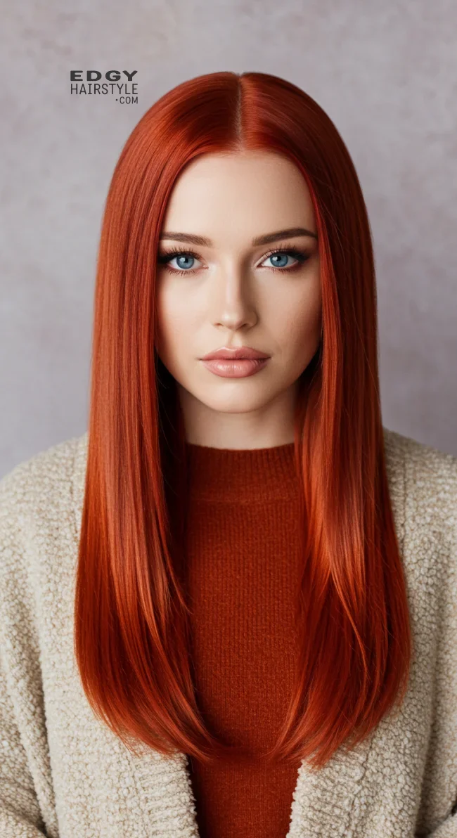 9. Rusty Red Straight Hair | 15 Red Hair Looks To Warm Up Your Vibe This Winter
