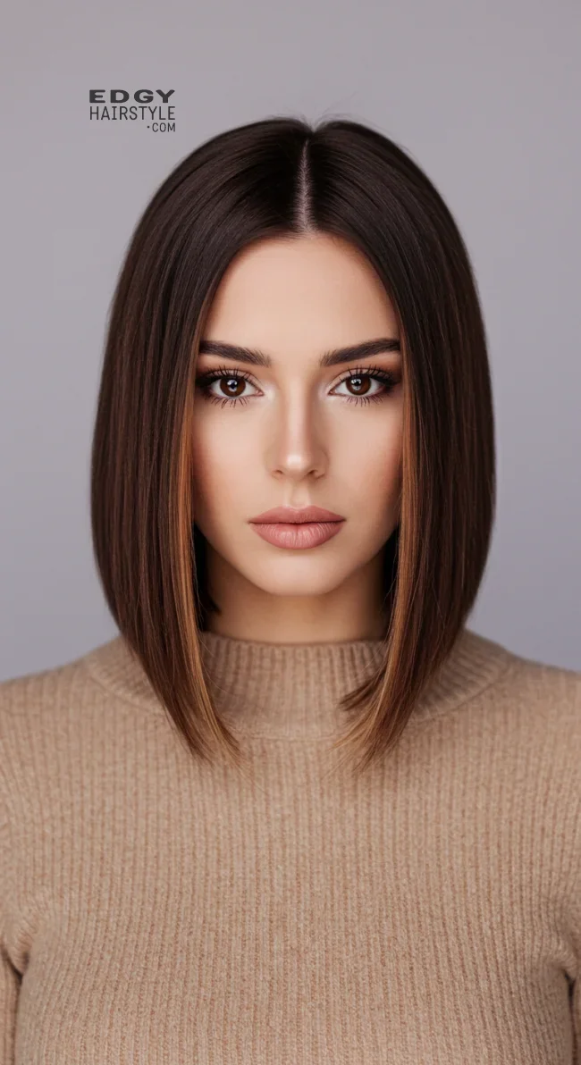 12. Mahogany Lob with Highlights | 15 Red Hair Looks To Warm Up Your Vibe This Winter