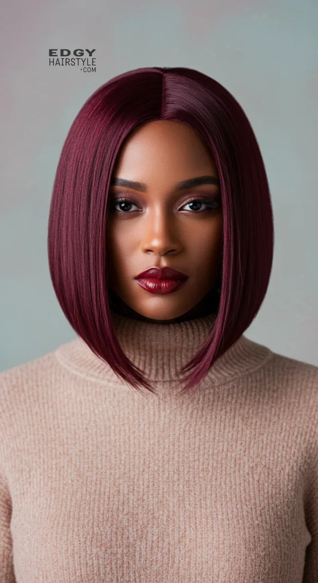 7. Deep Burgundy Lob | 15 Red Hair Looks To Warm Up Your Vibe This Winter