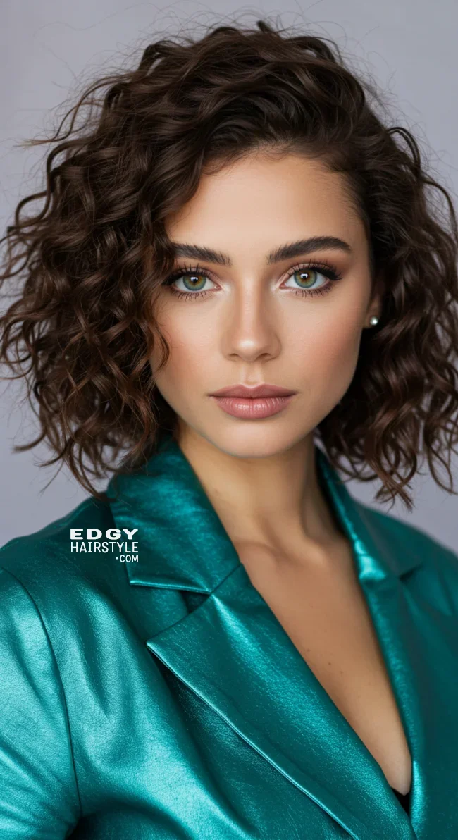 5. Curly Side-Part Bob | 7 Side-Part Bob Haircut Ideas