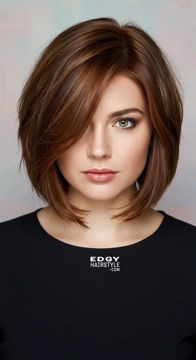 4. Layered Side-Part Bob | 7 Side-Part Bob Haircut Ideas