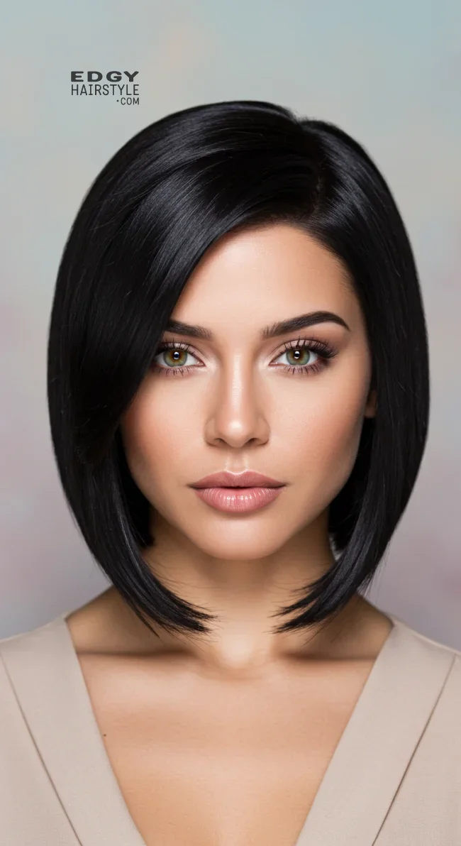 1. Classic Sleek Side-Part Bob | 7 Side-Part Bob Haircut Ideas