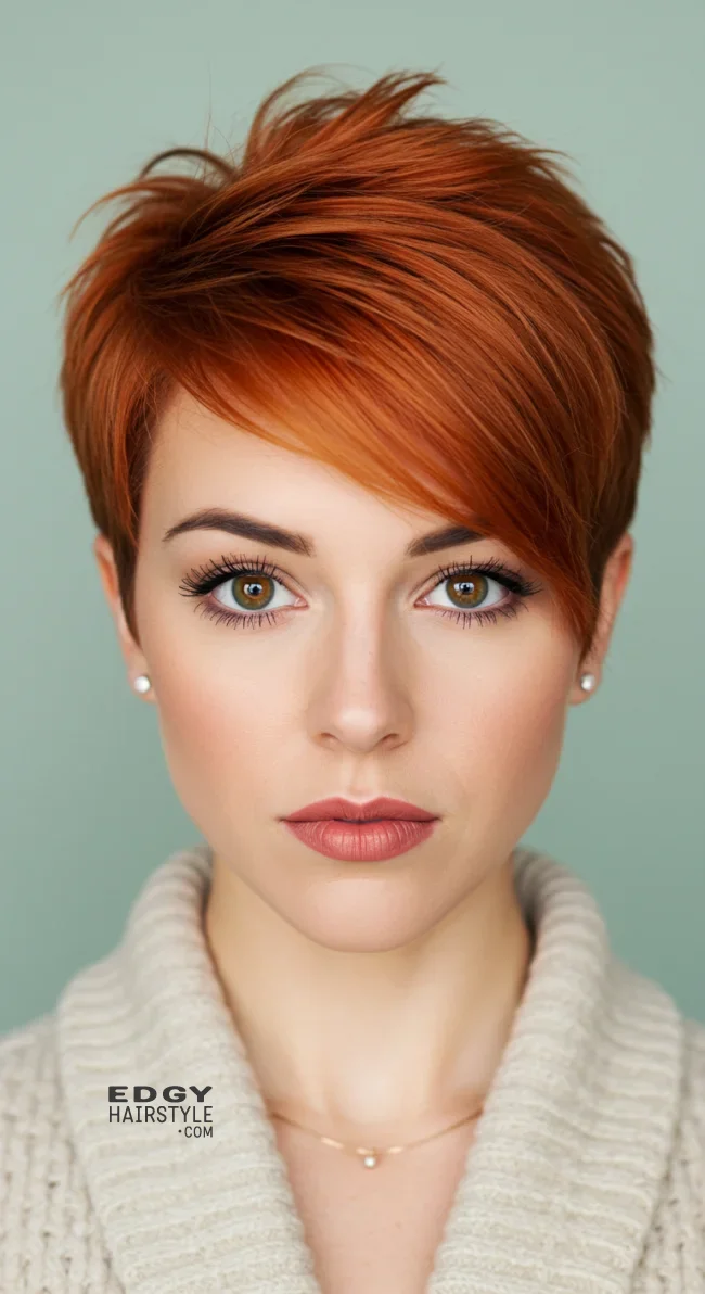 4. Bright Copper Pixie Cut | 15 Captivating Copper Hair Shades For A Warm Winter Look