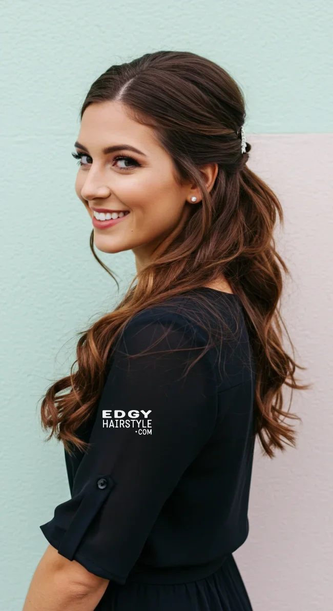 3. Half-Up, Half-Down | Long Hairstyles For Every Occasion: Elevate Your Style