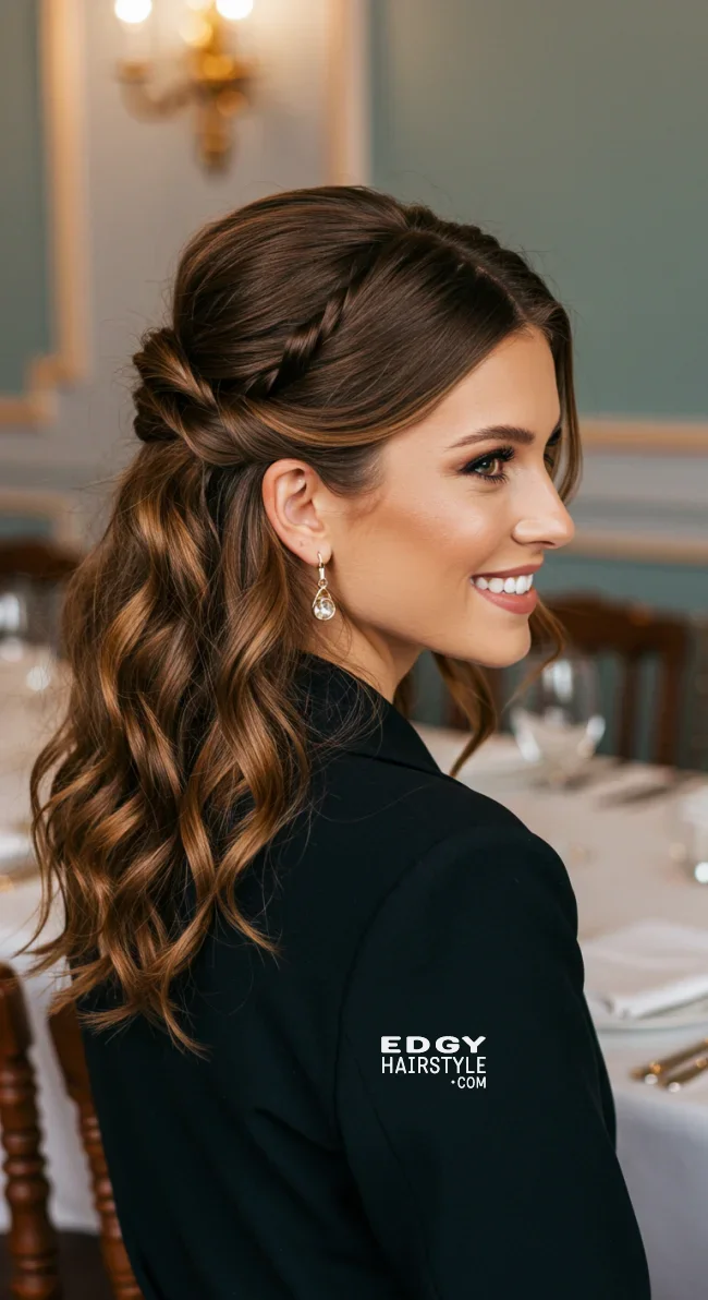 12. Twisted Half-Updo | Long Hairstyles For Every Occasion: Elevate Your Style