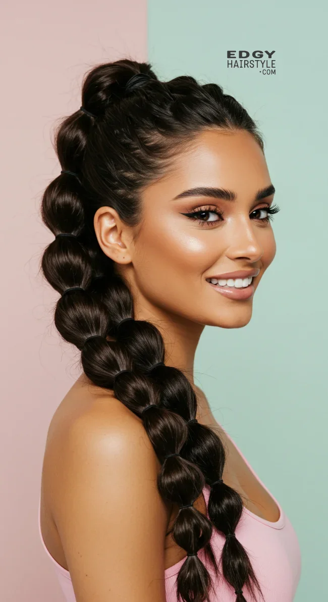 13. Bubble Ponytail | Long Hairstyles For Every Occasion: Elevate Your Style