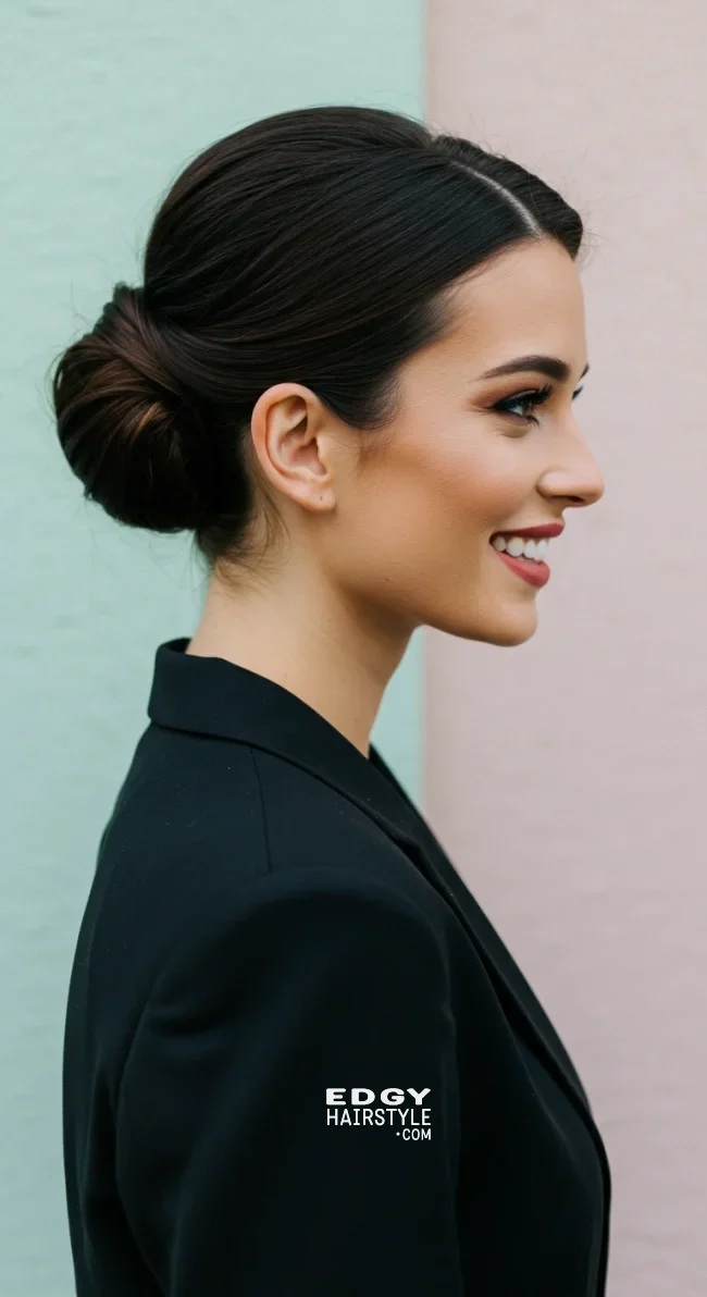 5. Low Chignon Bun | Long Hairstyles For Every Occasion: Elevate Your Style
