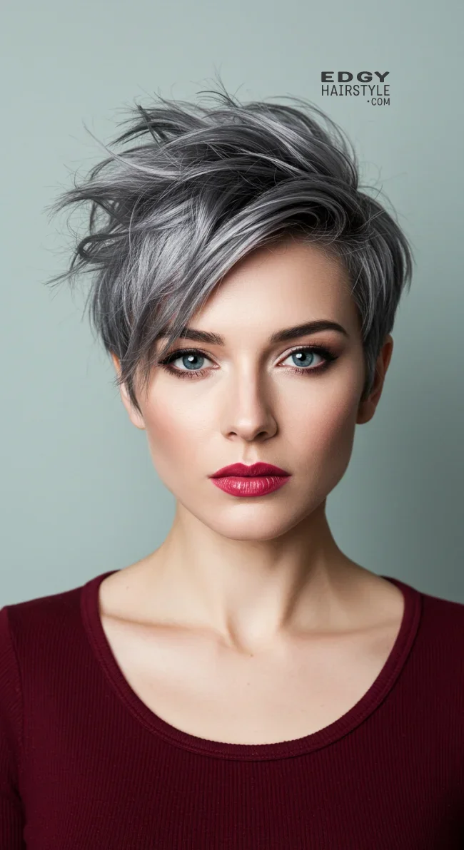 11. Textured Grey Crop | Grey Blending: A Chic And Ageless Way To Wear Your Hair